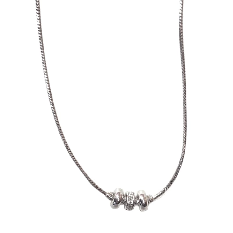 Collar rodinado con rueditas 1 color y piedras Italiana 925 - Metalli - Default Title - Perfumisimo